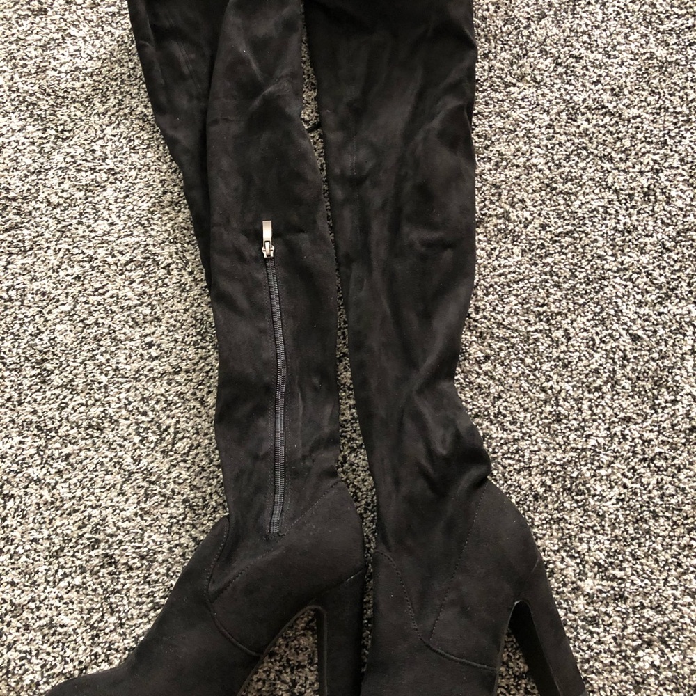 Over the knee black boots
